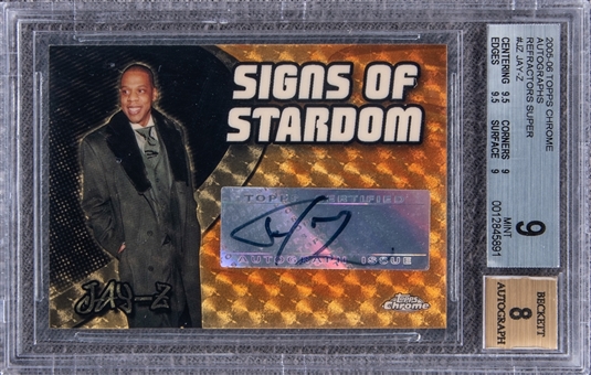 2006-07 Topps Chrome "Signs of Stardom" Superfractor #SS-JZ Jay-Z Autographs Card (#1/1) - BGS MINT 9/BGS 8